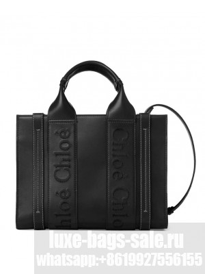 Chloe Small Woody Tote Bag Black