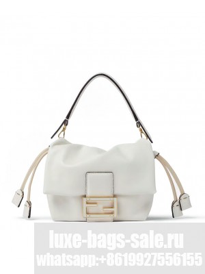Fendi Mamma Baguette Small Nappa Leather Mini Bag 8BS105 White