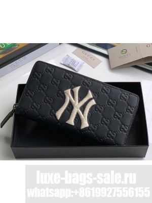 Gucci Zip Around Wallet with NY Yankees™ Patch 547791 Black