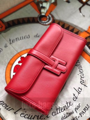 Hermes Jige Elan 29 Swift Clutch Bag red