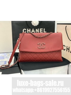 Chanel Grained Calfskin Shoulder Bag AS8095 red
