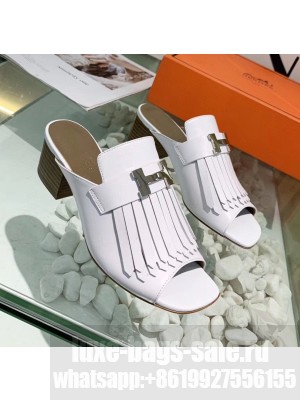 Hermes Alma Sandal With Fringe White 2020 Collection
