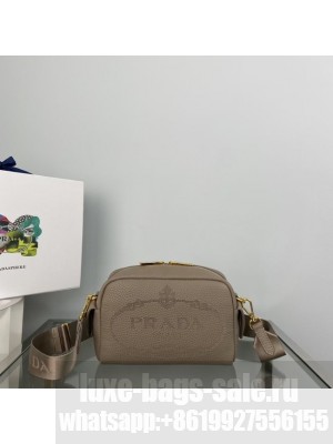 Prada Medium leather bag 1BH187 gray