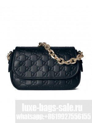 Gucci GG Emblem series small shoulder bag Black