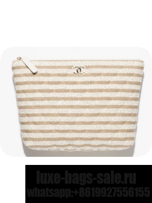 CHANEL Zipped Case AS4989 Dark Beige