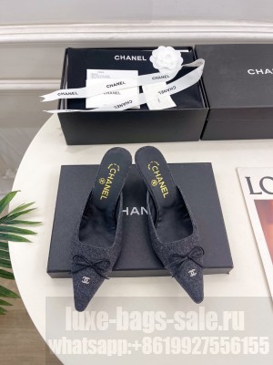 Chanel suede with bow Black Mule 2025