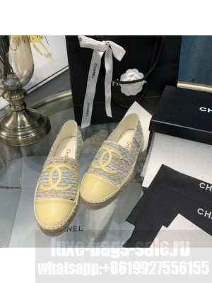 Chanel Tweed Espadrilles Yellow 2021 Collection