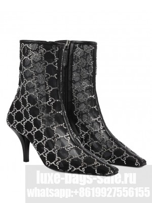 Gucci Women's GG Mid-Heel Boot 750228 Black