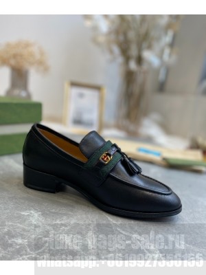 GUCCI                                                                                        Loafer with Web and Interlocking G Black