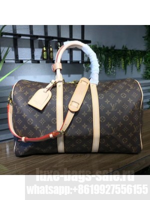 Louis Vuitton Keepall 45 Bandouliere Duffle Bag Monogram Canvas Fall/Winter 2017 Collection M41418, Beige