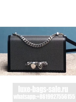 Alexander Mcqueen Jewelled Satchel Bag Black/Silver Studs