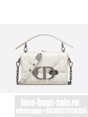 DIOR 30 MONTAIGNE BOX BAG WITH HANDLE Latte Maxicannage Lambskin M9218B WHITE