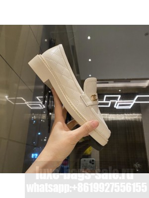 Chanel Calfksin Loafers Spring/Summer 2021 Collection,White
