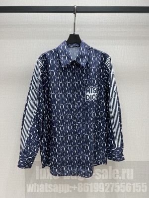 Dior Miss Dior Logo Allover Shirt Dark Blue 2025