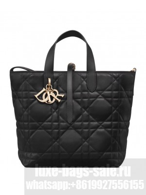 Christian Dior Medium Dior Toujours Vertical Tote Bag Black