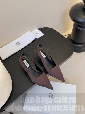 TOTEME Sharp Satin heeled slingbacks burgundy