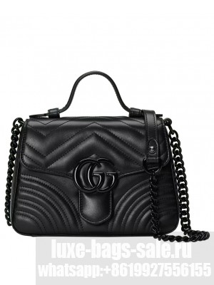 Gucci GG Marmont Mini Top Handle Bag Black