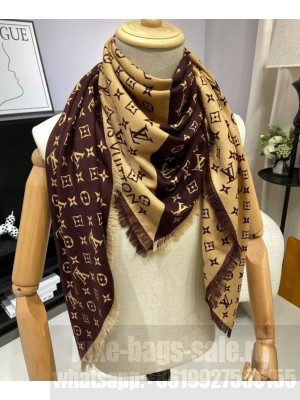 Louis Vuitton Women's Monogram Duogram Scarf Dark Coffee