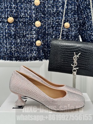 Loewe Toy pump in suede and allover rhinestones Pink