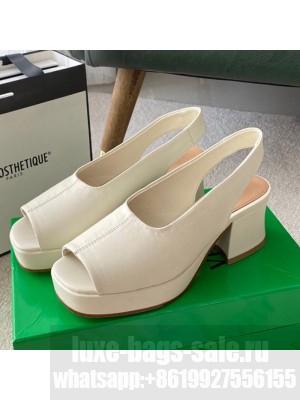 Bottega Veneta Stack Slingback Pumps White  2021 Collection