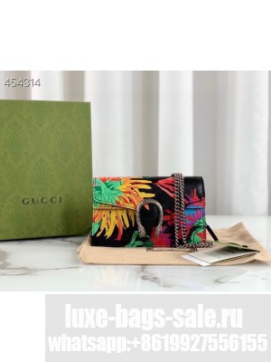 Gucci Ken Scott Mini Dionysus Shoulder Bag 20cm  400249 Calfskin Leather Spring/Summer 2021 Collection, Floral Black