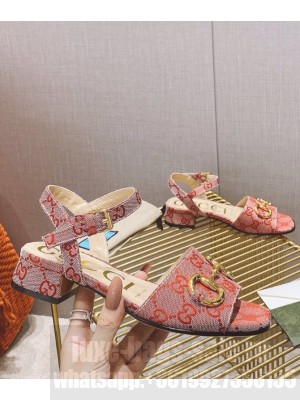 GUCCI                                                                                        Women's sandal with Horsebit Pink