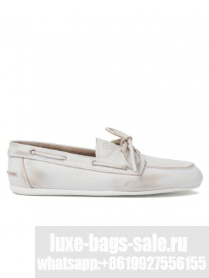 Miumiu Women's Unlined Bleached Leather Loafers White