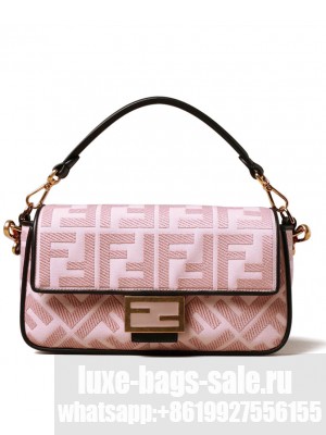 Fendi Baguette FF Canvas Bag 8BR600 Pink