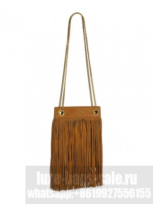 Saint Laurent Grace Small Chain Bag In Suede Coffee