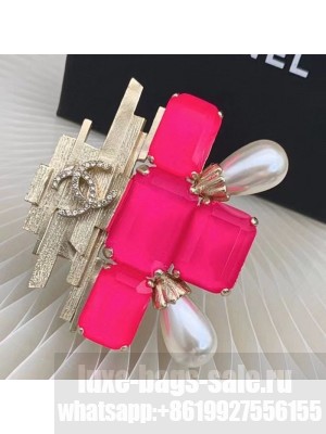 Chanel Crystal Brooch Hot Pink Spring/Summer 2021 Collection