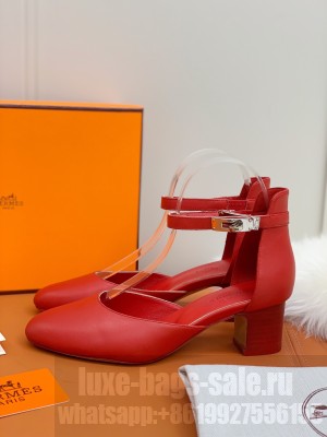 Hermes Kelly Red Leather 4.5cm Pumps 2021 Collection