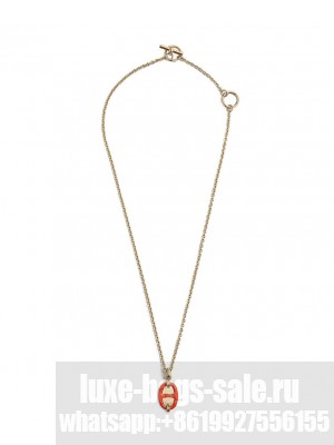 Hermes Mini Maillon Pendant, Small Model Orange