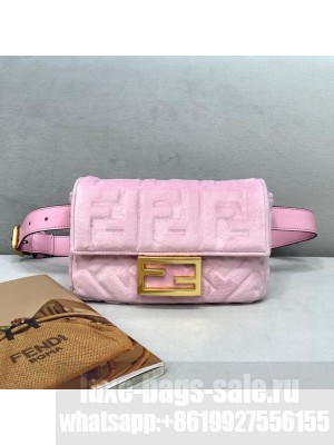 Fendi Baguette Velvet Belt Bag Light Pink  2021 Collection