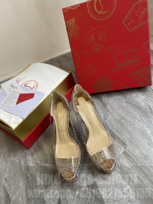 Christian Louboutin Crystal PVC 10cm Peep-toe Platform 04 2021 Collection