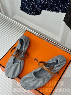 Hermes Jolly ballet flat gray