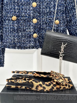 JACOUEMUS Circle square Flat sling-backs in Leopard