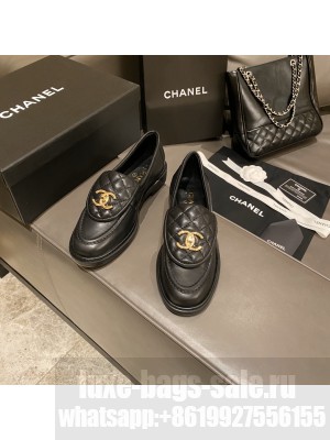 CHANEL CC LOGO AND QUILTING FLAP LOAFERS WHITE Spring/Summer 2021 Collection Black