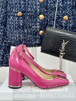 Miss Dior 8cm Pump Pink Patent Calfskin Adjustable buckled ankle strap