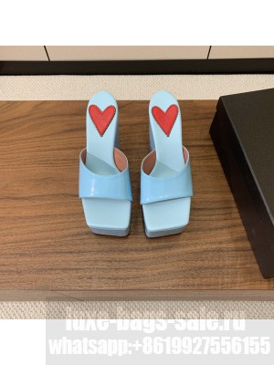 Alaïa WEDGE MULES IN PATENT LEATHER BLUE