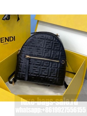 Fendi FF Leather Mini Backpack Black  2021 Collection