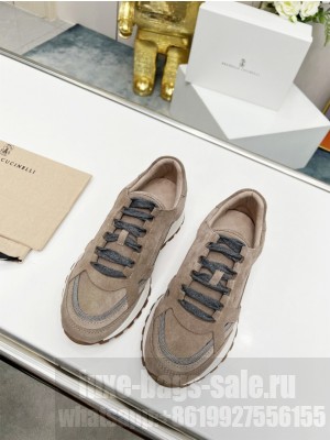 Brunello Cucinell Suede and techno fabric runners sneakers 017