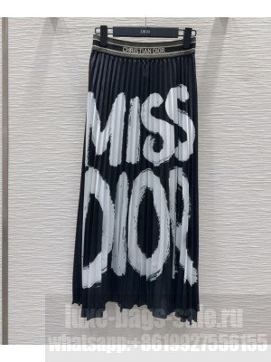 Christian Dior Women's Miss Dior Allover Pattern Skirt Black