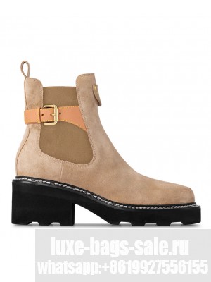Louis Vuitton Women's LV Beaubourg Ankle Boot 1ACKCX Khaki