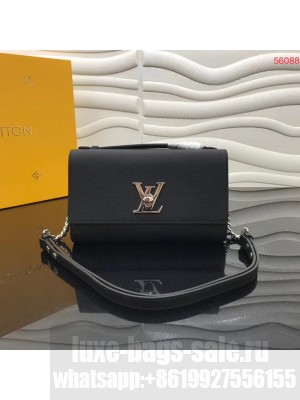 Louis Vuitton Original Grain calfskin LOCKME CLUTCH M56087 black