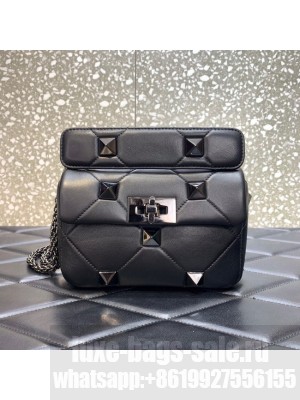 VALENTINO GARAVANI ROMAN STUD Small sheepskin bag 1W2B2299 black