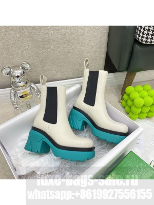 Bottega Veneta 9.5cm Flash Calfskin Chelsea boots 9.5cm Sea Salt/Neptune 2021 Collection