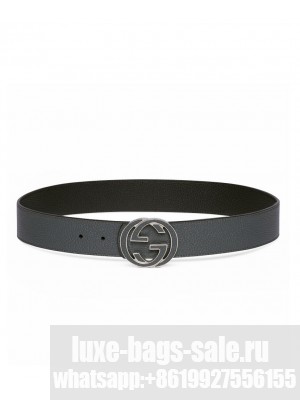 Gucci Reversible Belt With Interlocking G Buckle Gray