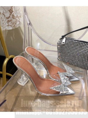 Amina Muaddi                                                                                        Rosie Glass crystal-embellished pump white