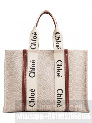Chloe Large Woody Tote Bag Coffee