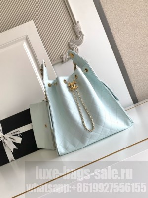 CHANEL 25 Medium Handbag AS5311 light blue